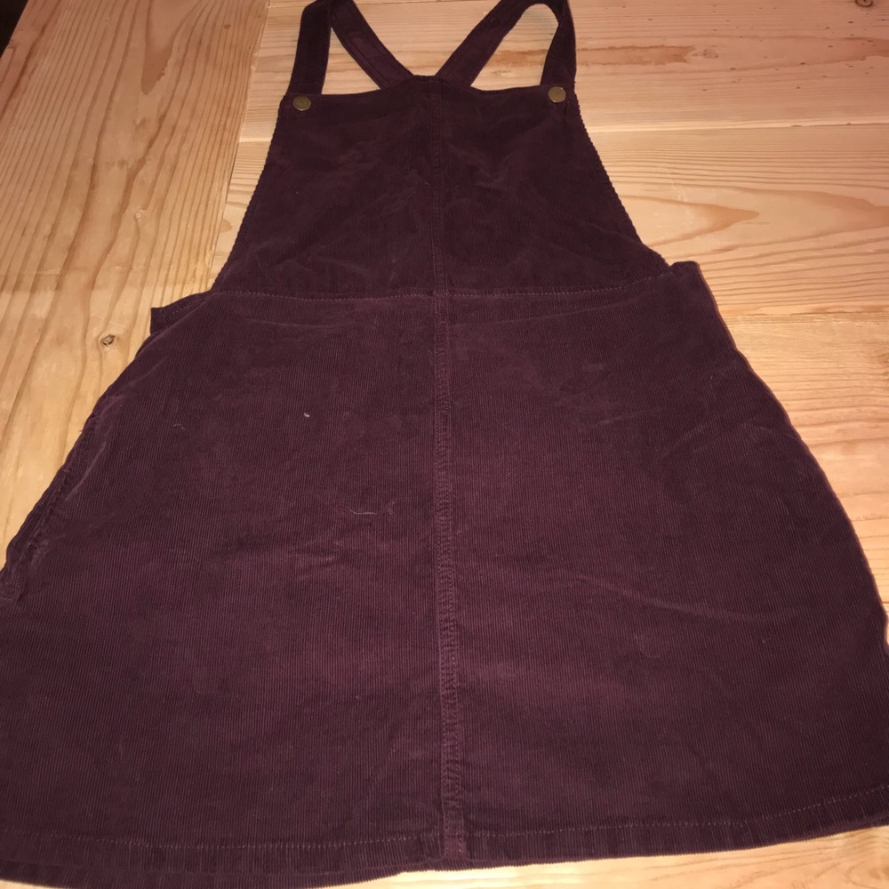 Maroon Corduroy Overall Dress